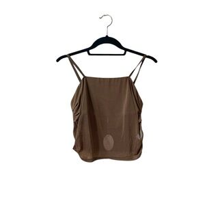 Avidlove Brown Sheer Camisole Top Medium Adjustable Strap Tank Women’s Stretch